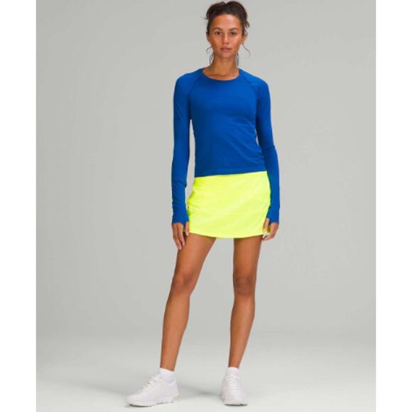 LULULEMON Pace Rival Mid-Rise Skirt 15" Length Tall Highlight Yellow Sz 20 {II1} - Picture 2 of 8